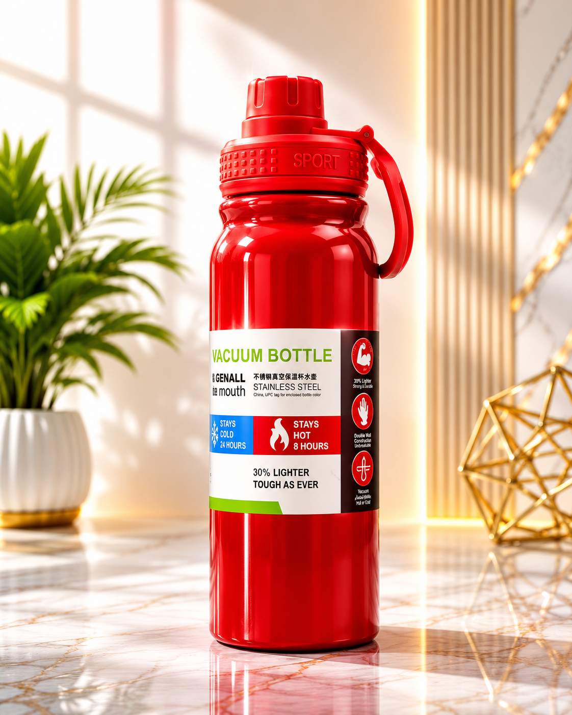 Vacuum Stainless steel 316 Sports Bottle 1000 ml