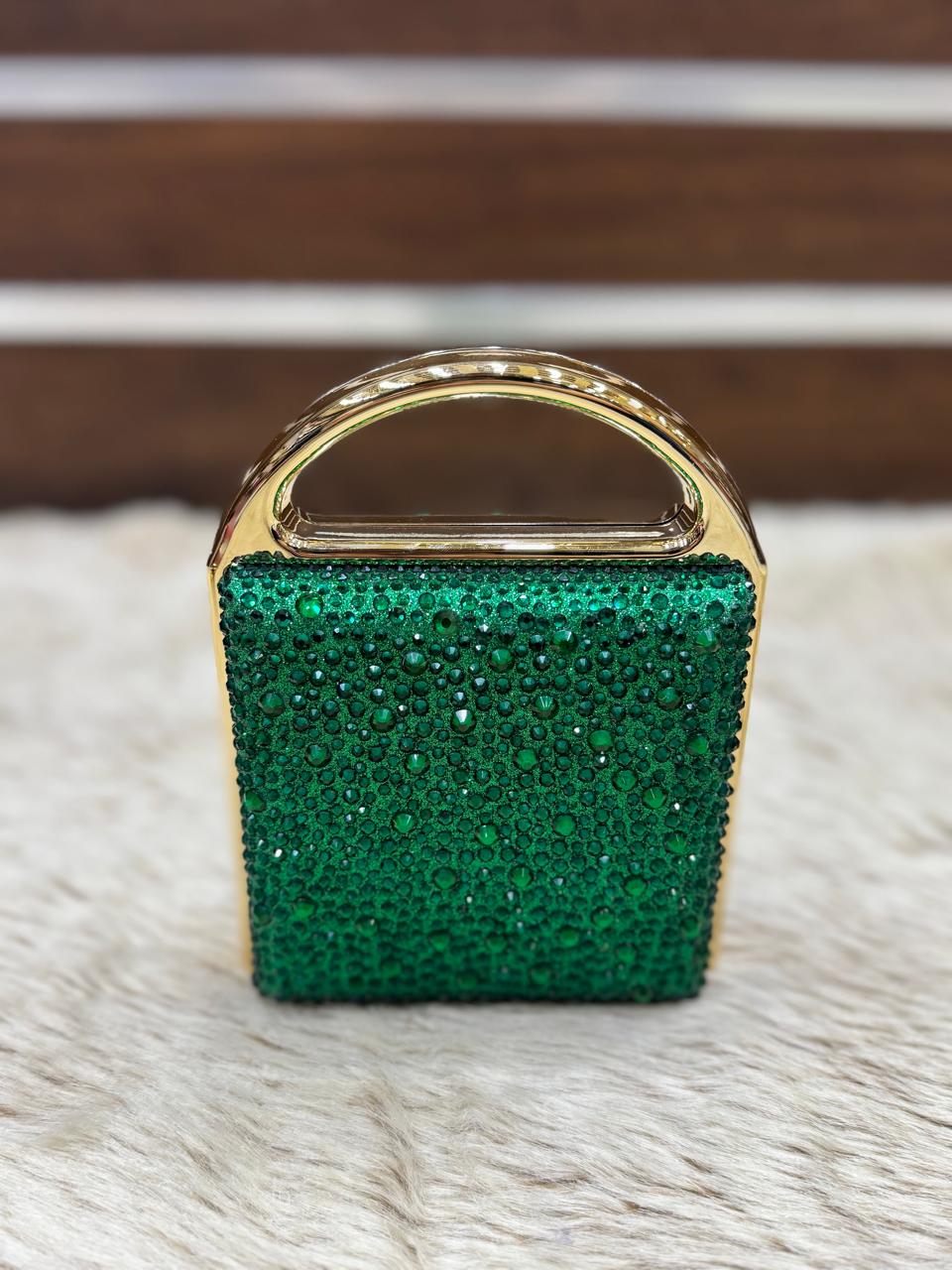 Emerald Green *-Embellished Clutch
