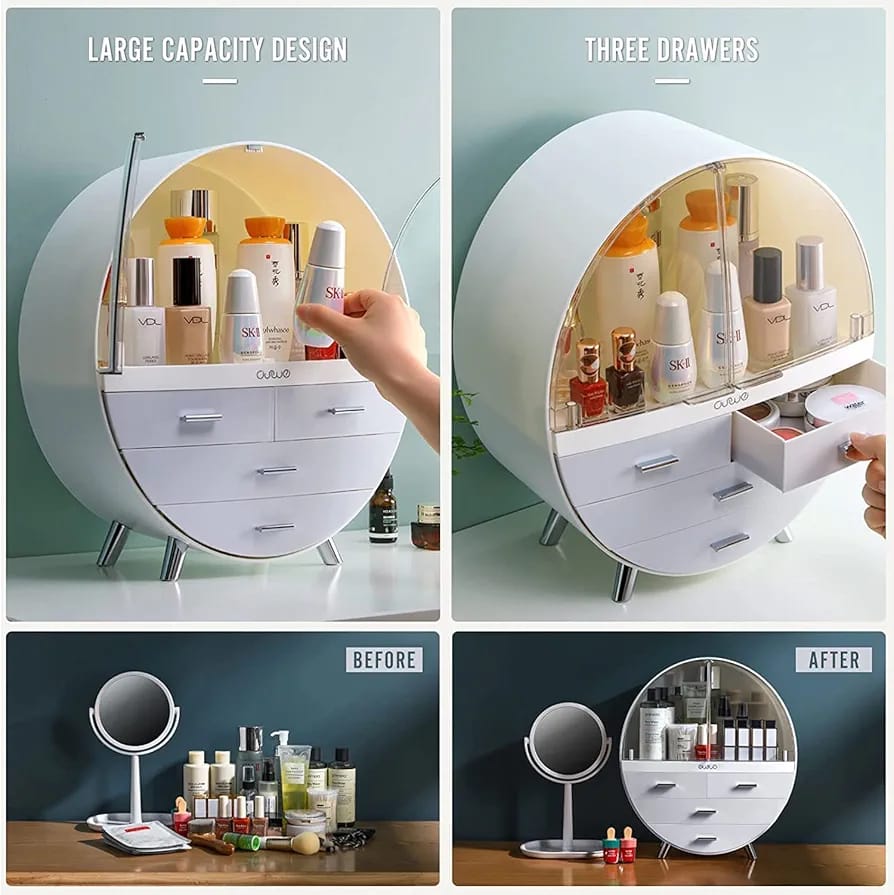 Elegant Cosmetic Storage Organizer with Drawers