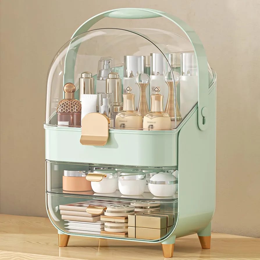 Luxury Makeup Storage Organizer with Dustproof Cover