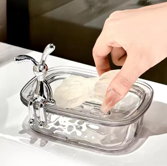 Luxury Rabbit Soap Dish – Plastic Bathroom Storage Box