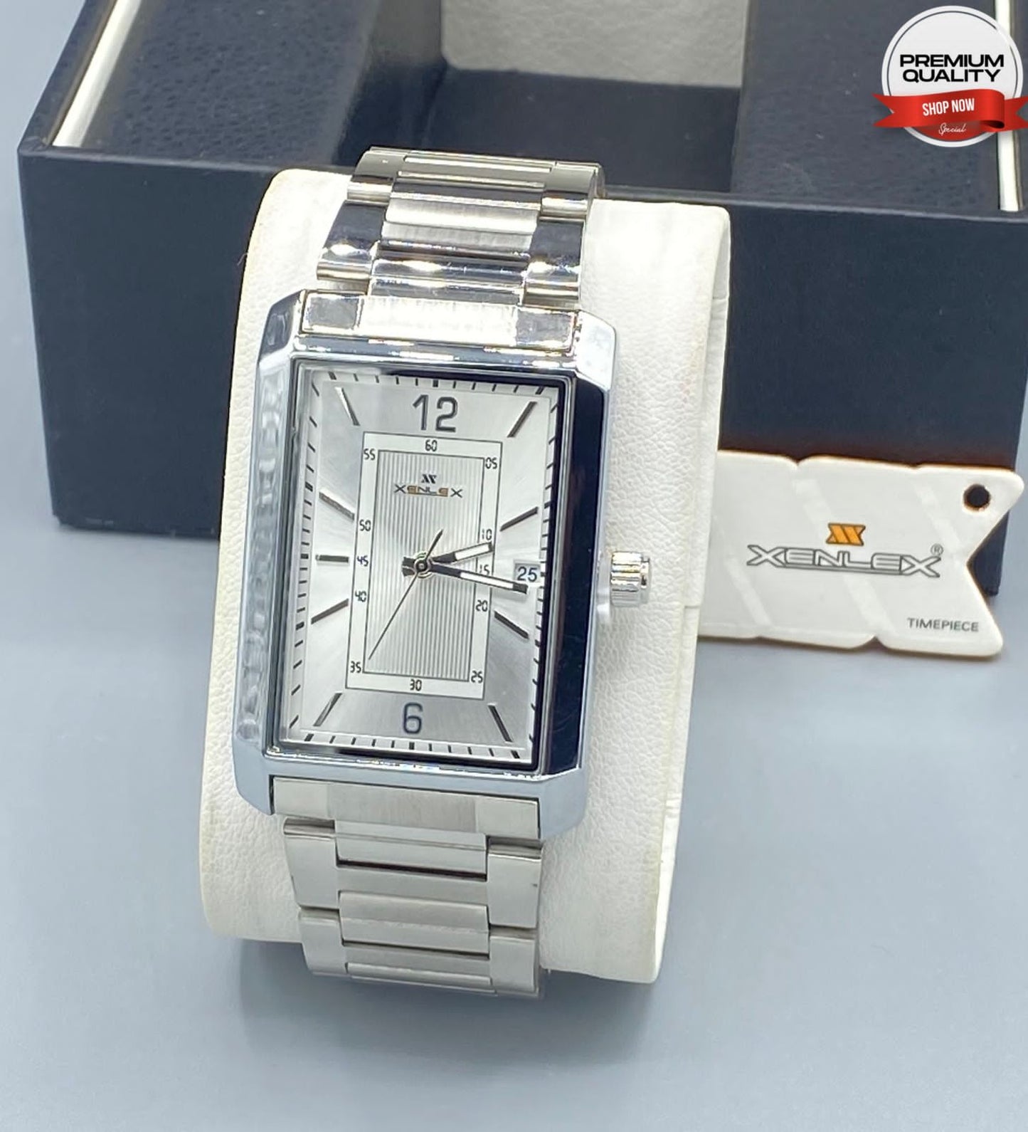 Xenlex Men's Silver Chain Watch