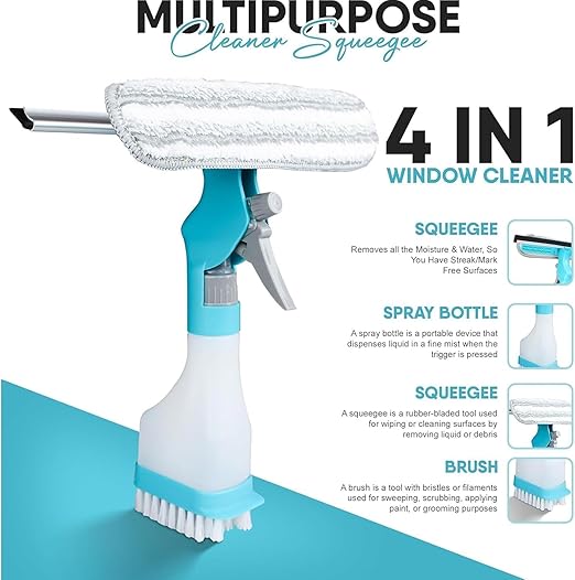 4-in-1 Spray Window Cleaner Brush