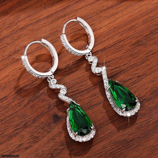 Huitan Luxury Water Drop CZ Dangle Earrings